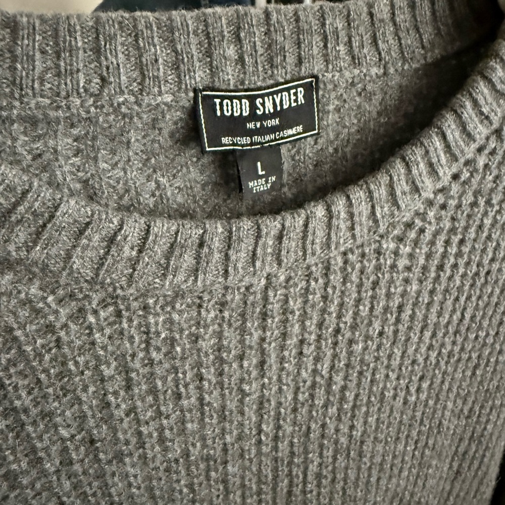 Todd Snyder Gray Italian Cashmere Crewneck Sweater